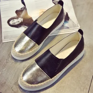 Gold Penguin Loafers