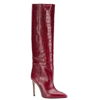 Green Python Pattern Women Knee High Boots Slip On Clear Designer High Heel Stiletto Boots Sexy Pointed Toe Winter Leather Shoes