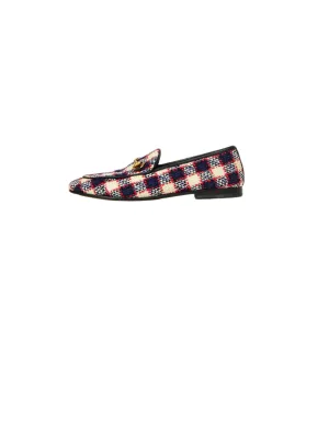 Gucci Plaid New Jordaan Vintage Tweed Check Loafers sz 38