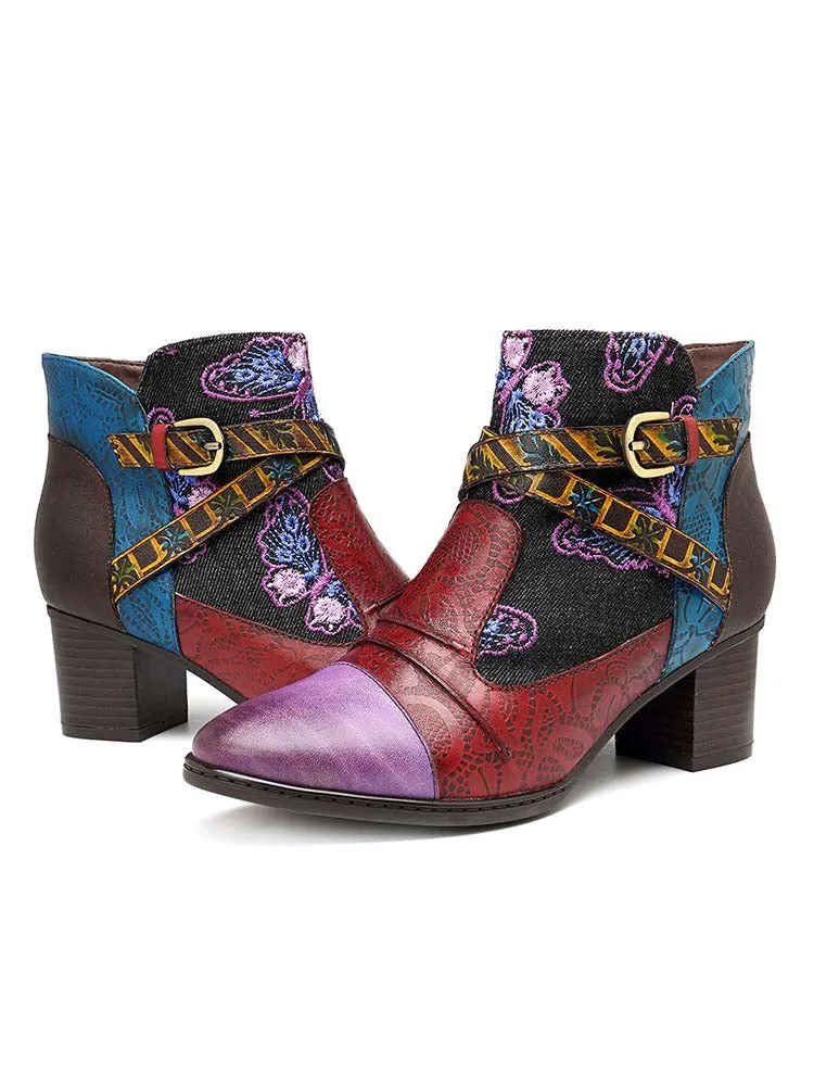 Handmade Retro Leather Ankle Boots