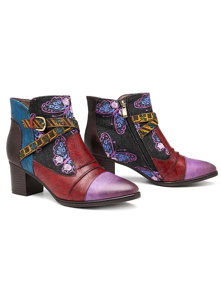 Handmade Retro Leather Ankle Boots