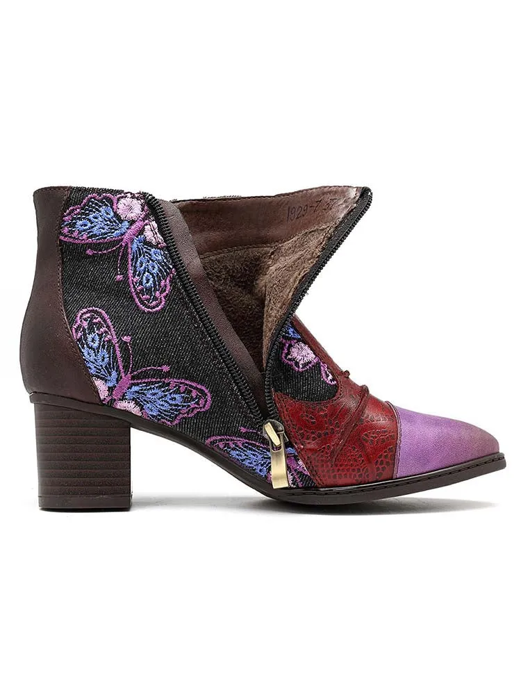 Handmade Retro Leather Ankle Boots