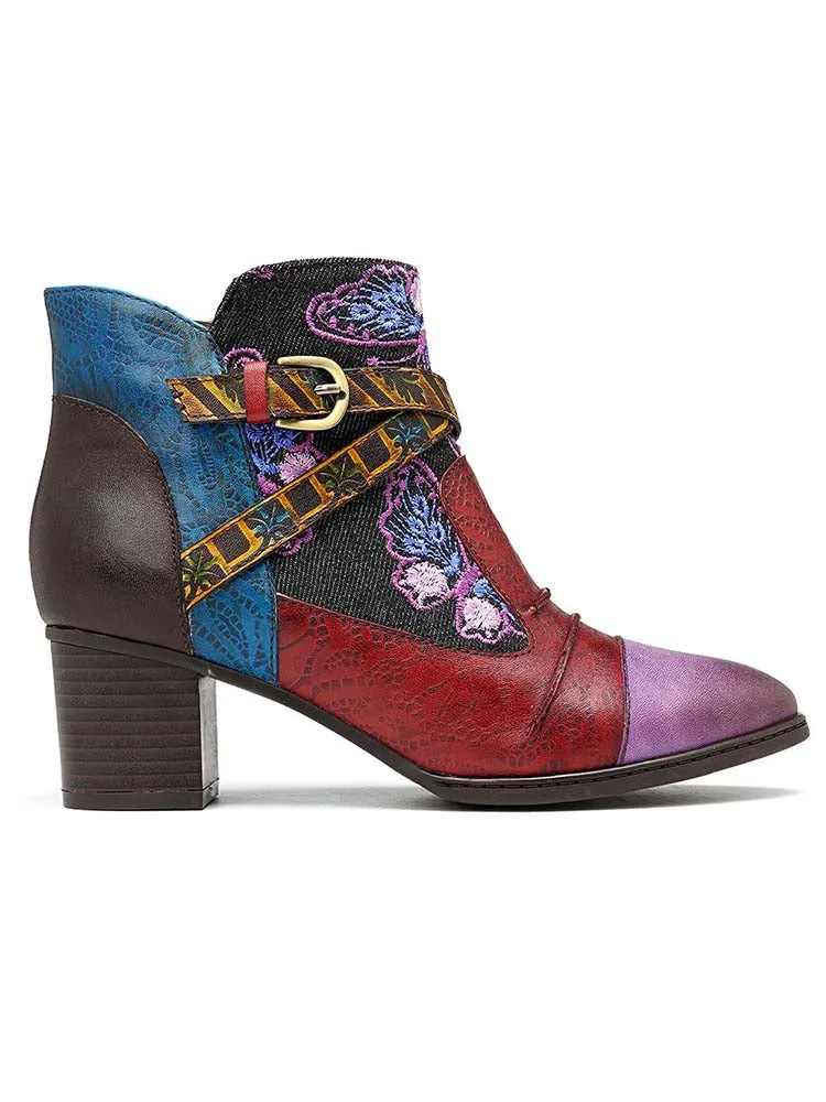 Handmade Retro Leather Ankle Boots