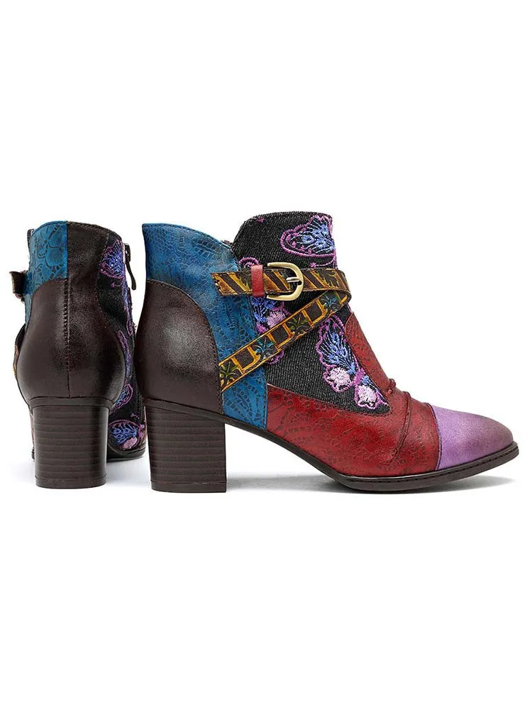 Handmade Retro Leather Ankle Boots