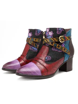 Handmade Retro Leather Ankle Boots