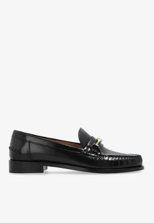 Harry F-Buckle Leather Loafers