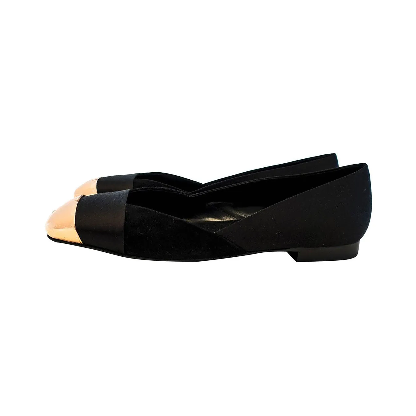 Hermes Ladies' Satin Suede Ballerina Flat Shoes 40 or 9.5 or 10