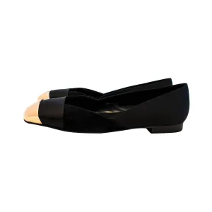 Hermes Ladies' Satin Suede Ballerina Flat Shoes 40 or 9.5 or 10