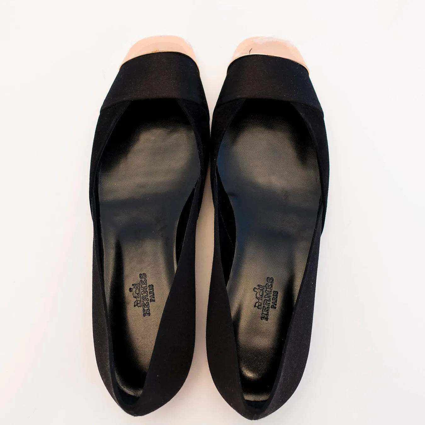 Hermes Ladies' Satin Suede Ballerina Flat Shoes 40 or 9.5 or 10