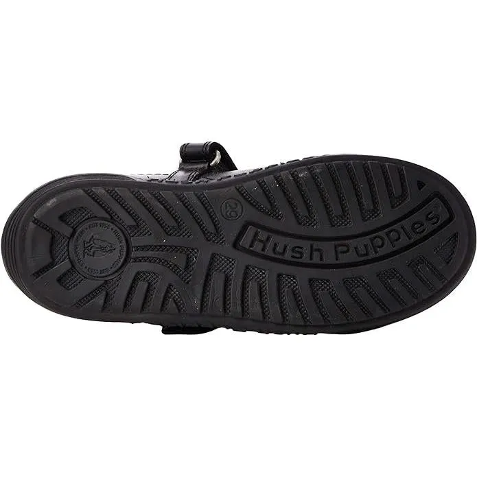 Hush Puppies Amelia Black Leather Mary Jane School Shoes