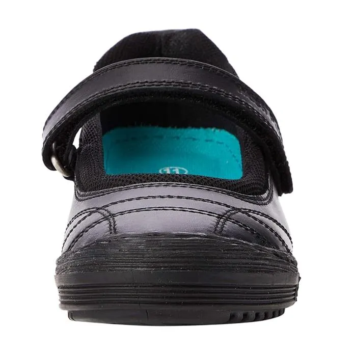 Hush Puppies Amelia Black Leather Mary Jane School Shoes