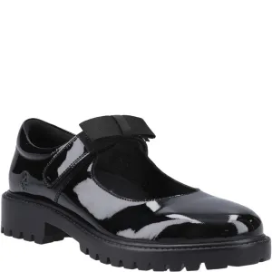 Hush Puppies Astrid Bow Patent Senior School Shoes