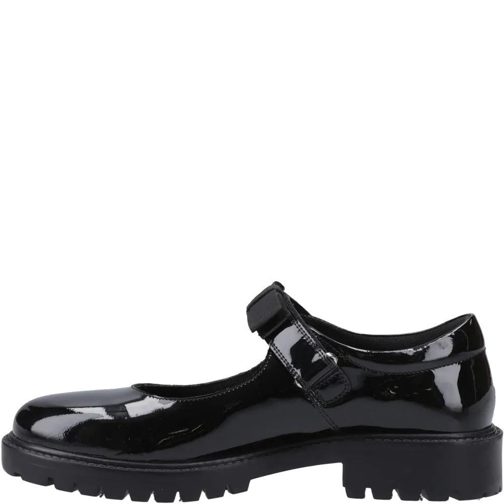 Hush Puppies Astrid Bow Patent Senior School Shoes