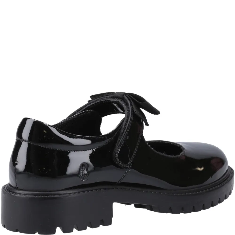 Hush Puppies Astrid Bow Patent Senior School Shoes