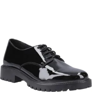 Hush Puppies Aubrey Lace Up Patent Junior School Shoes