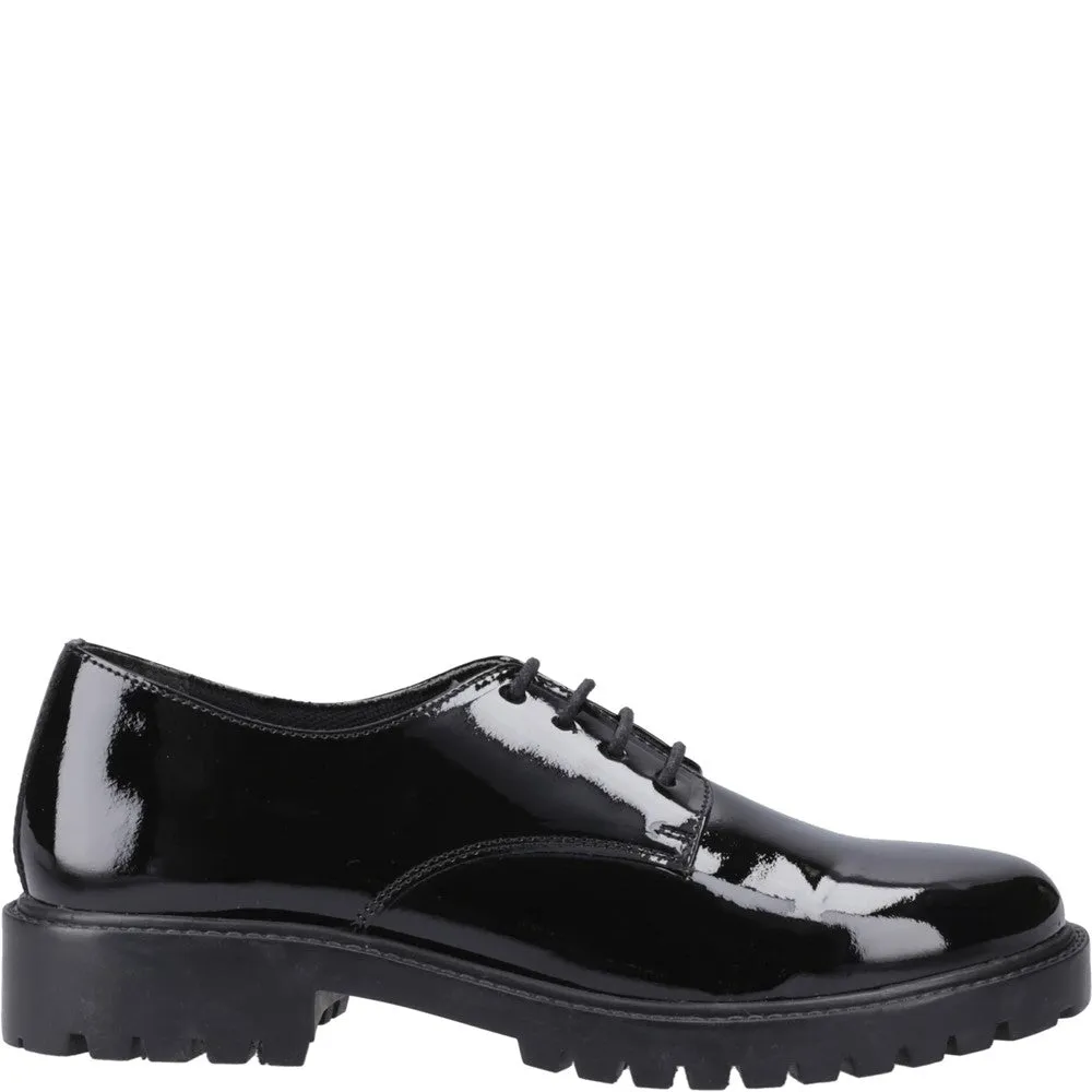 Hush Puppies Aubrey Lace Up Patent Junior School Shoes