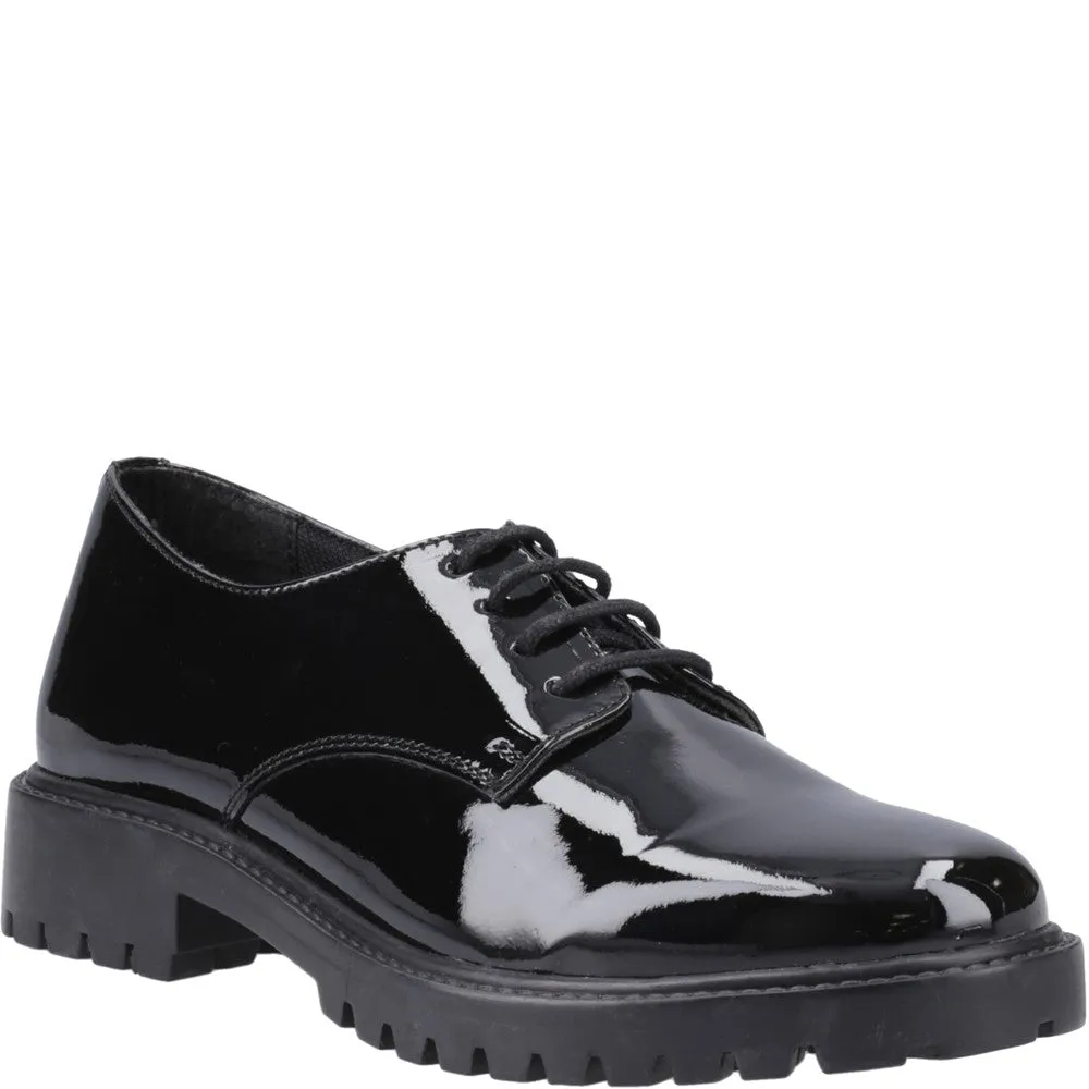 Hush Puppies Aubrey Lace Up Patent Junior School Shoes