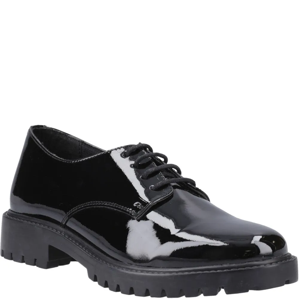 Hush Puppies Aubrey Lace Up Patent XL Senior School Shoes