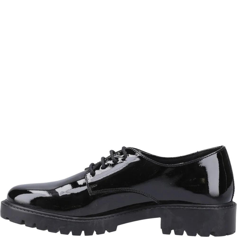 Hush Puppies Aubrey Lace Up Patent XL Senior School Shoes