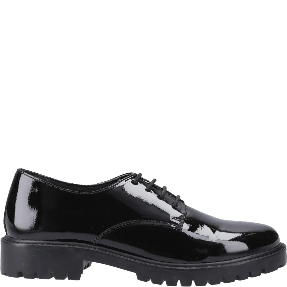 Hush Puppies Aubrey Lace Up Patent XL Senior School Shoes