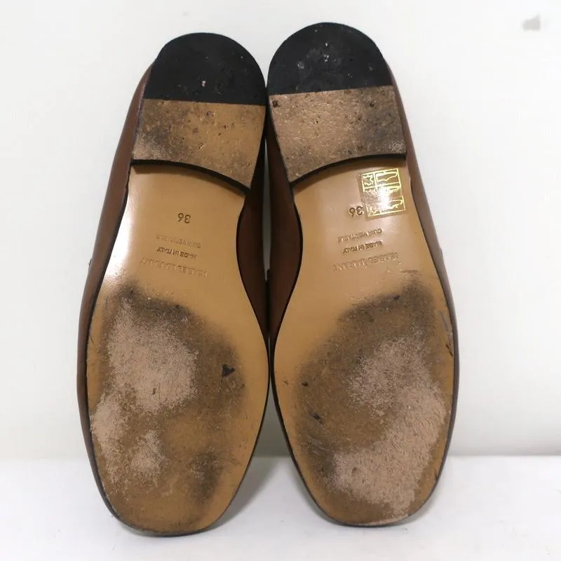 Isabel Marant Feenie Convertible Loafers Brown Studded Leather Flats Size 36