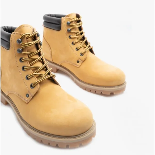 Jack Jones Stoke Nubuck Ankle Boot Honey Brown