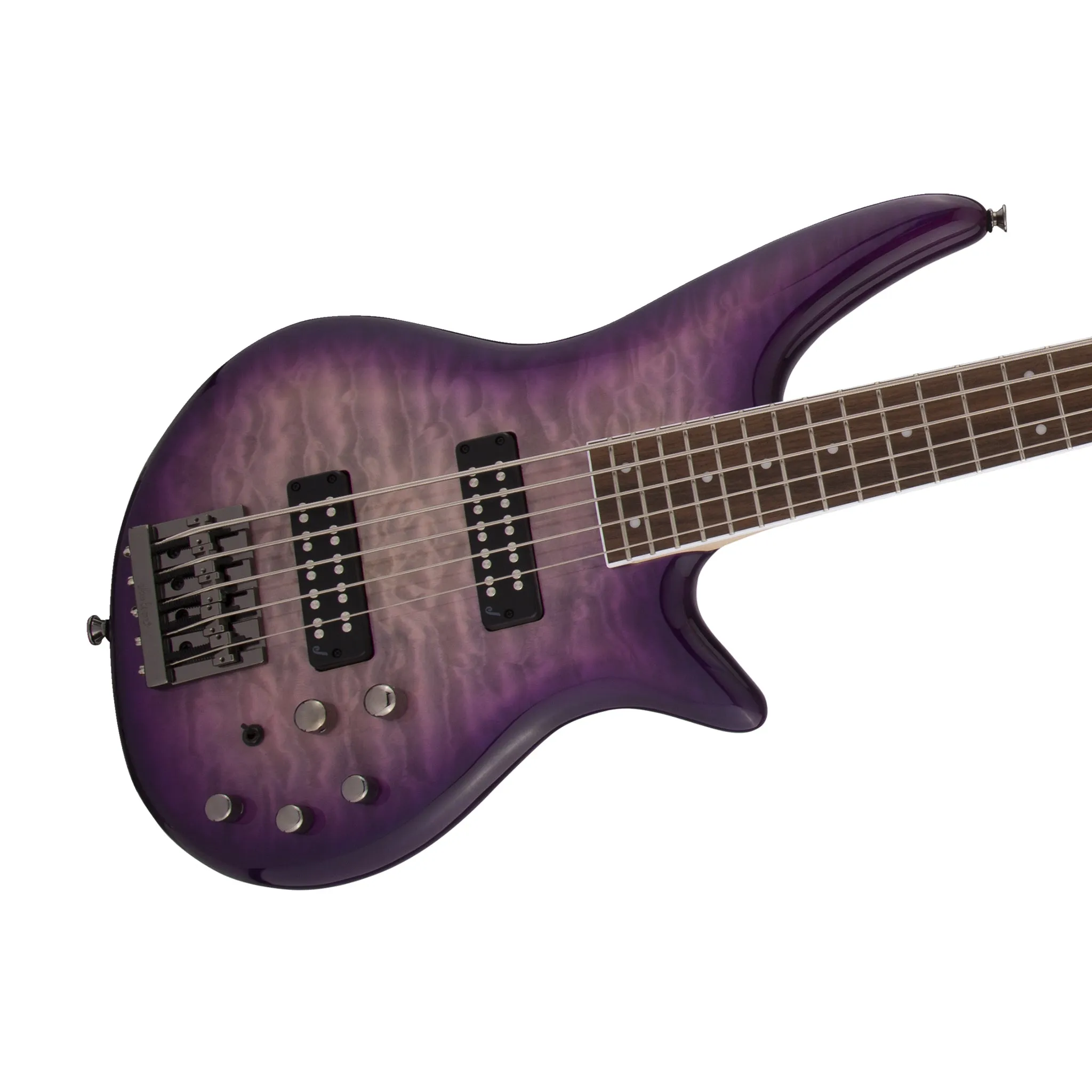 Jackson JS Series Spectra JS3QV 5-String Bass Guitar, Laurel FB, Purple Phaze