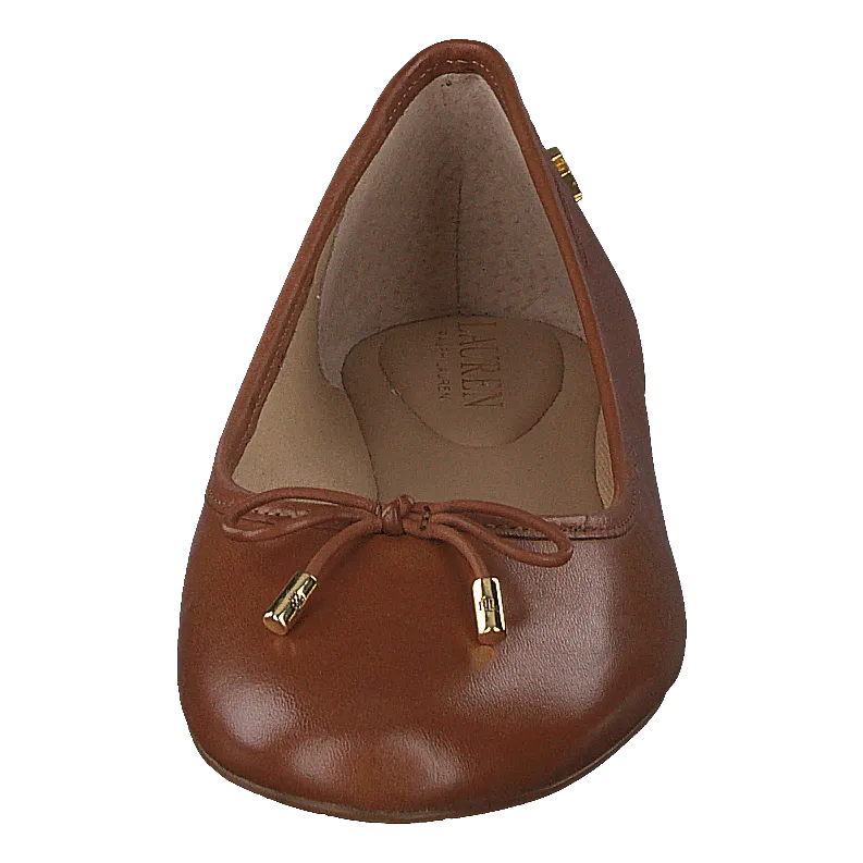 Jayna Leather Flat Deep Saddle Tan