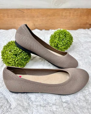 Jellypop Taupe Apex Knitted Flats
