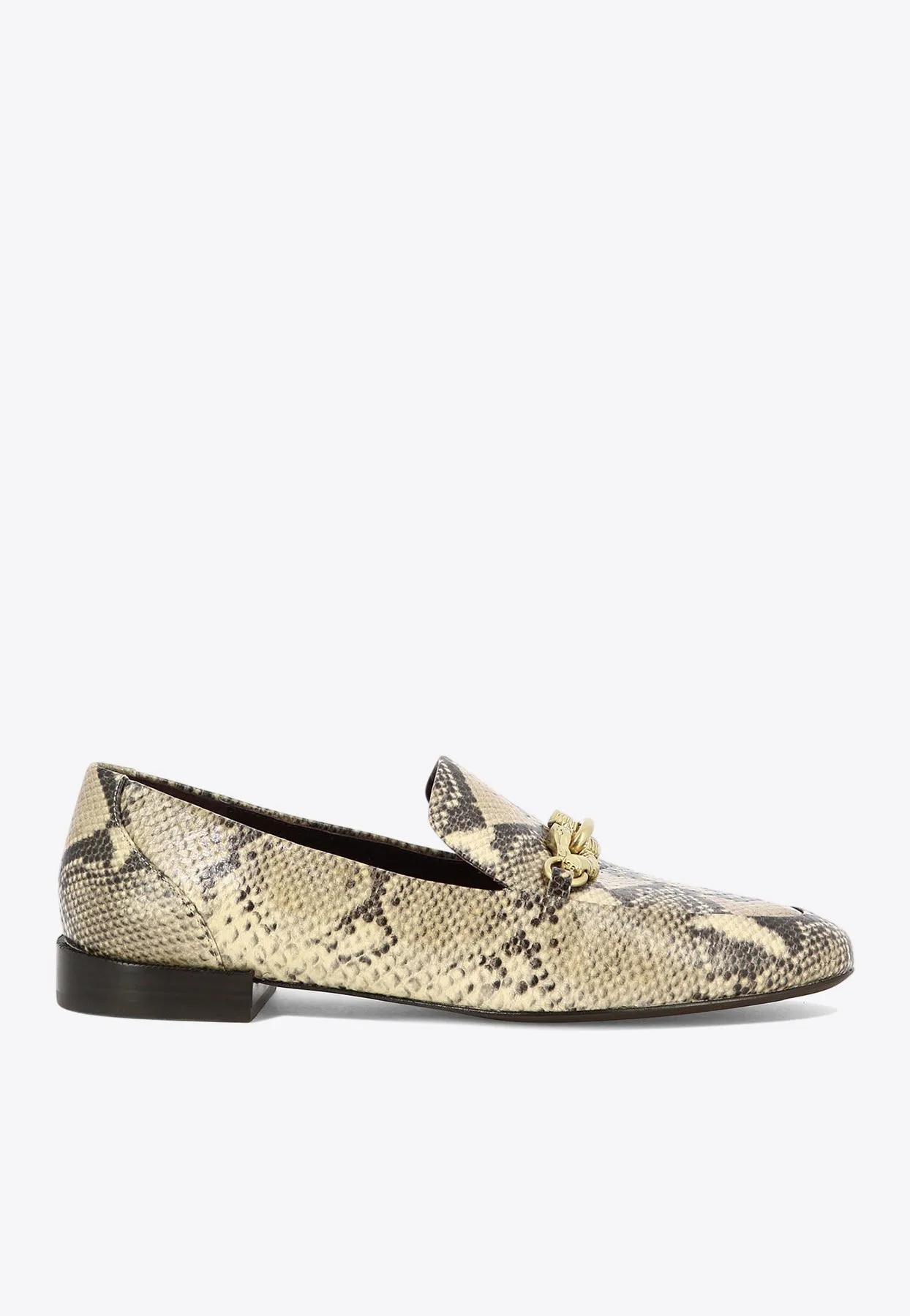 Jessa Python Print Leather Loafers