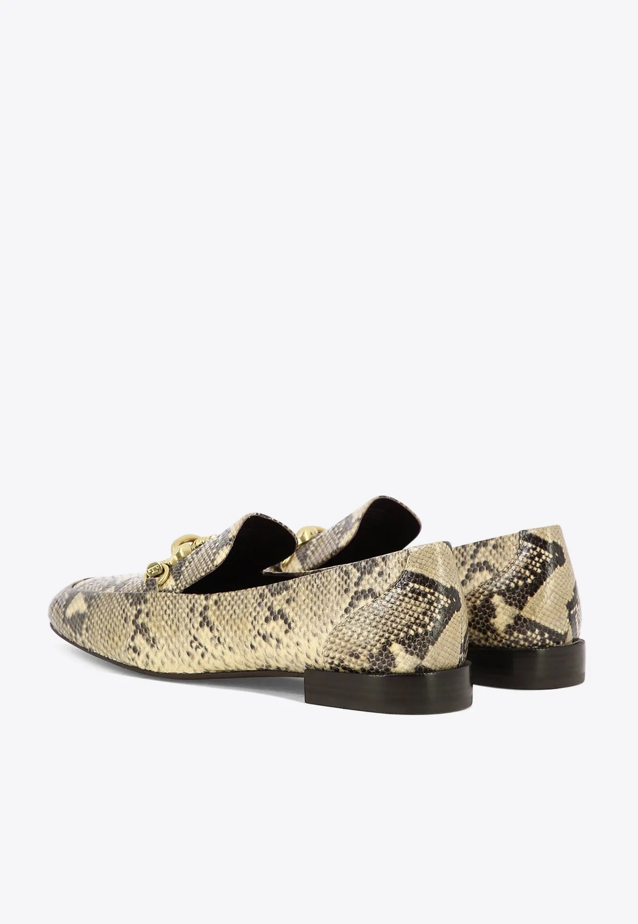 Jessa Python Print Leather Loafers