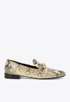 Jessa Python Print Leather Loafers