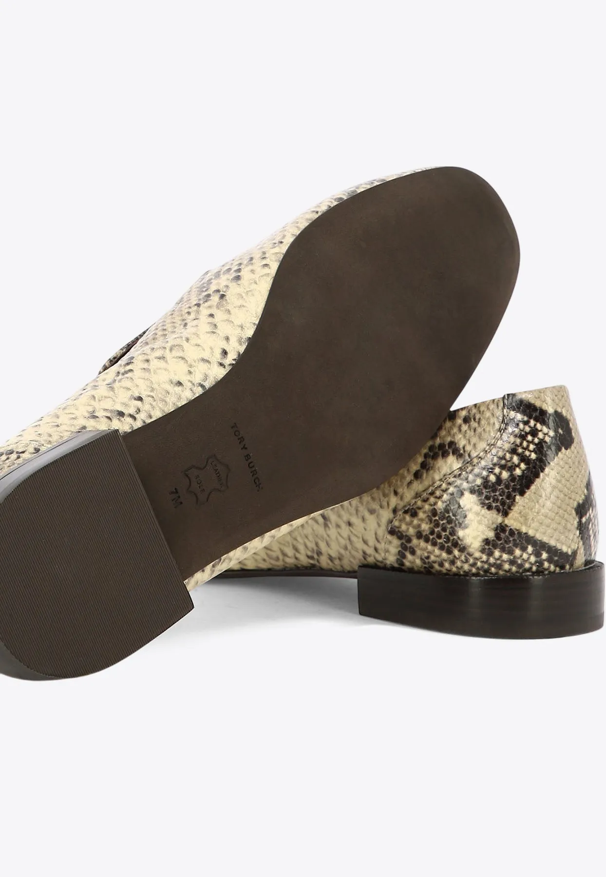 Jessa Python Print Leather Loafers