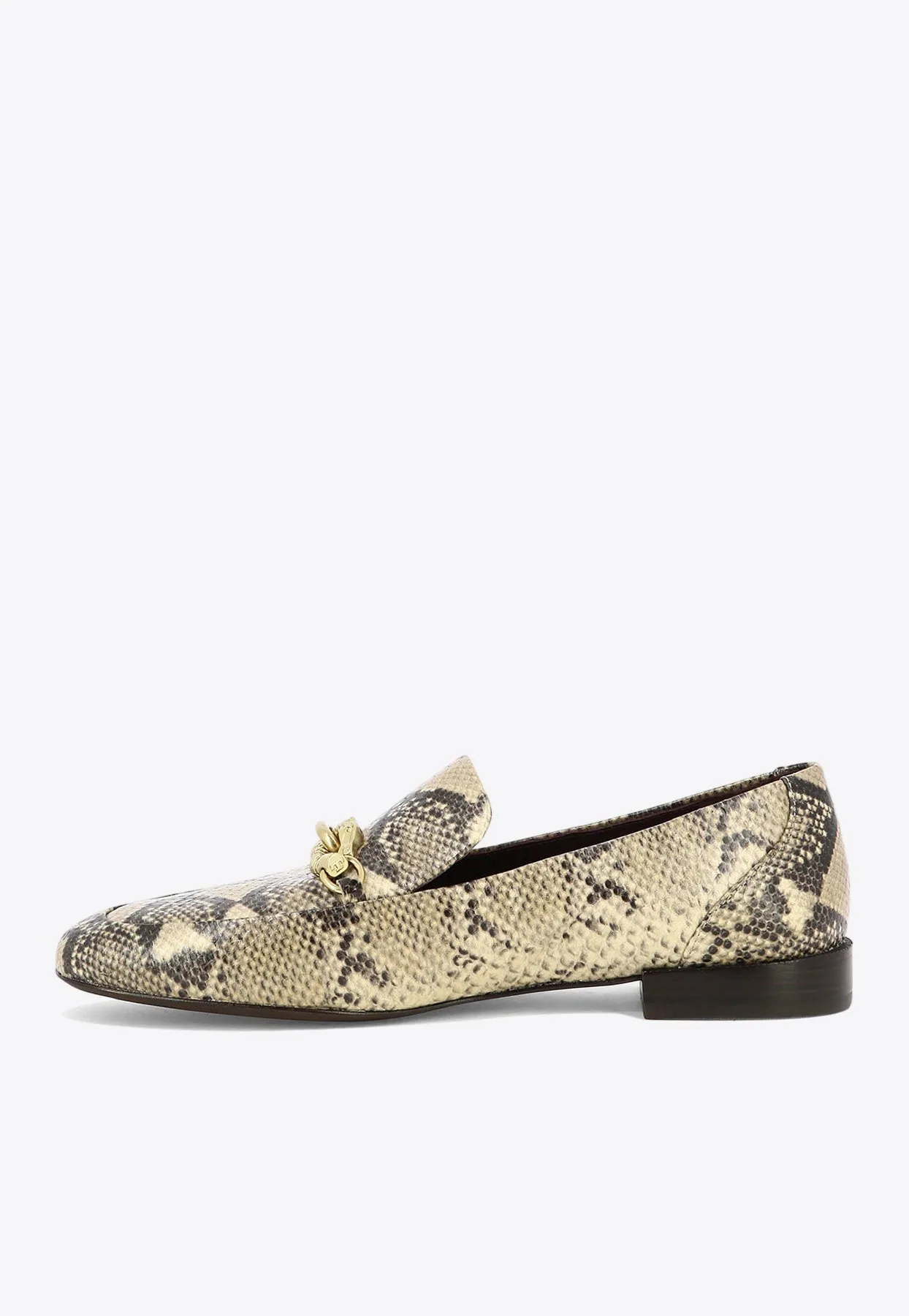 Jessa Python Print Leather Loafers