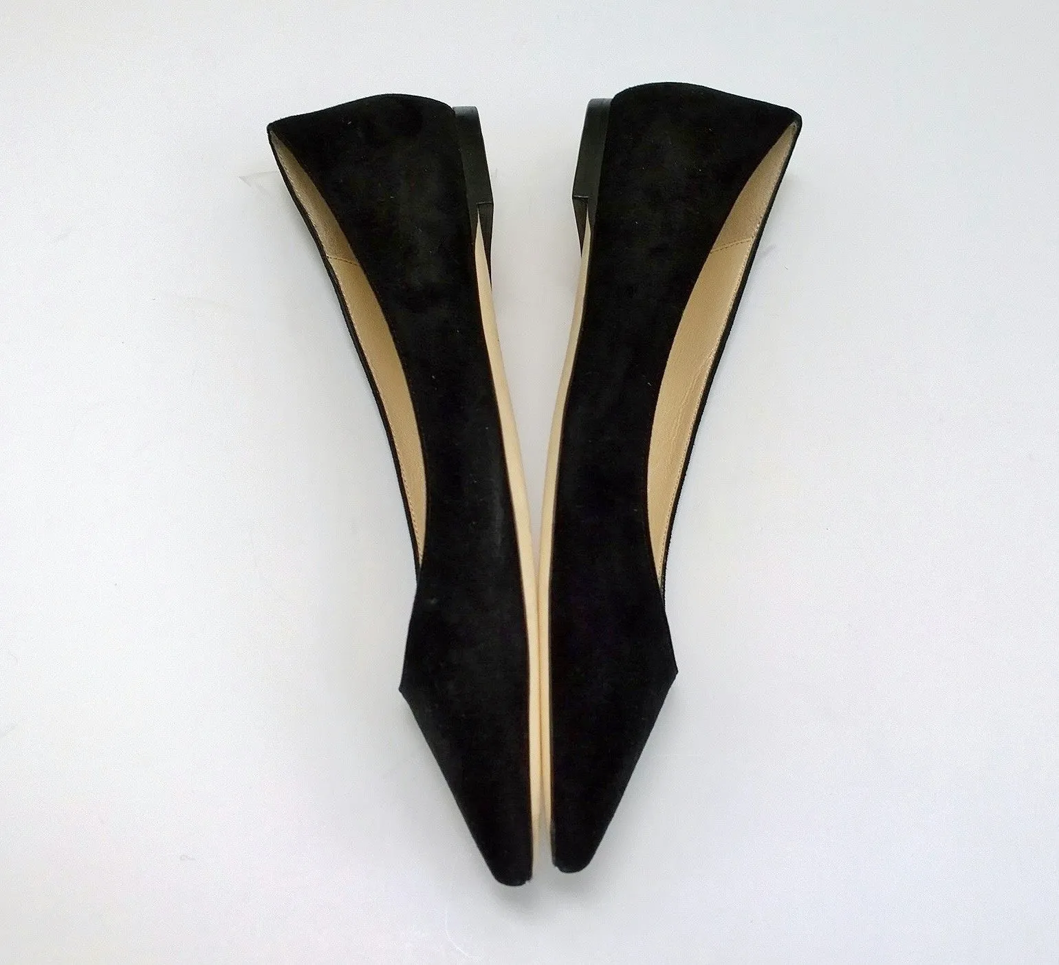 Jimmy Choo Romy Black Suede Pointy Flats Ballerina Shoes