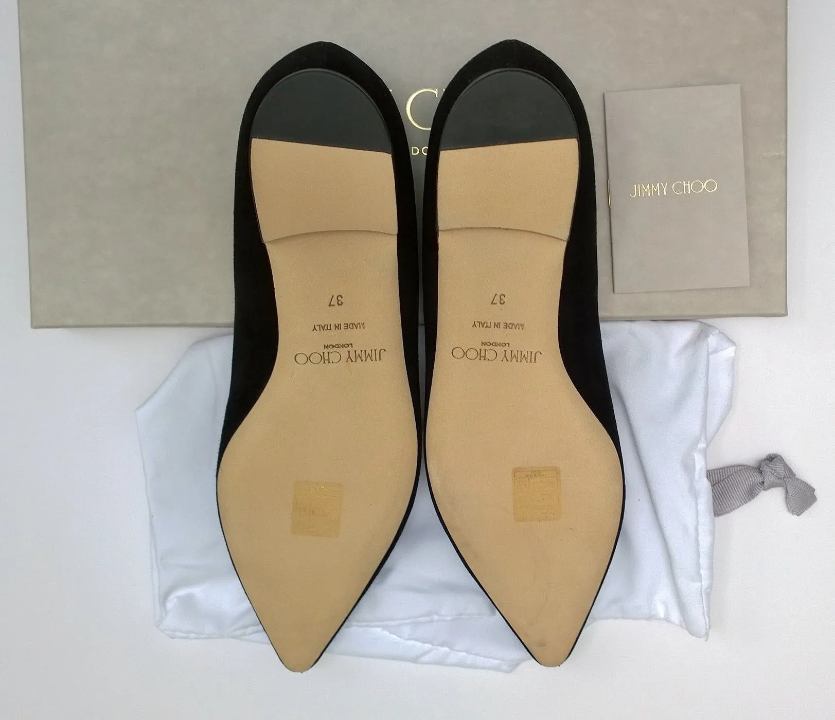 Jimmy Choo Romy Black Suede Pointy Flats Ballerina Shoes