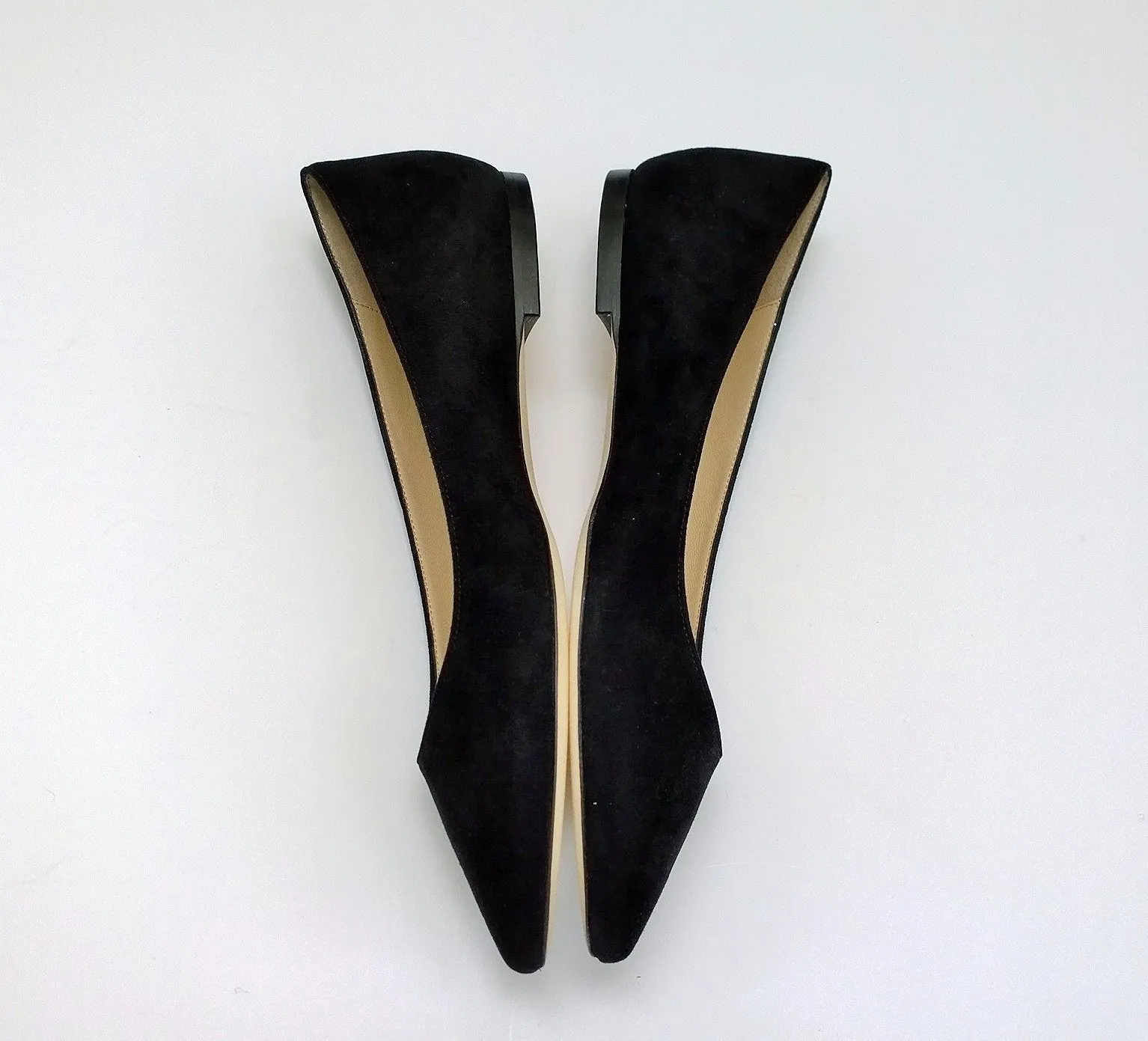 Jimmy Choo Romy Black Suede Pointy Flats Ballerina Shoes