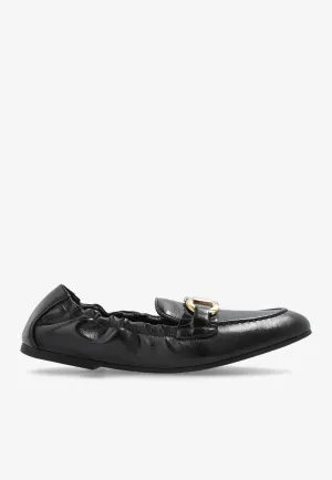 Jodie Elasticated Leather Loafers