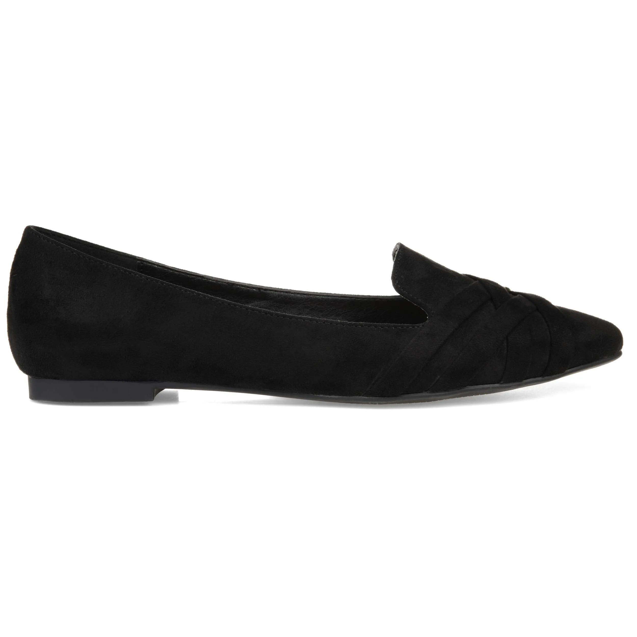 Journee Collection Womens Mindee Faux Suede Slip On Loafers Black 7 Medium (B,M)
