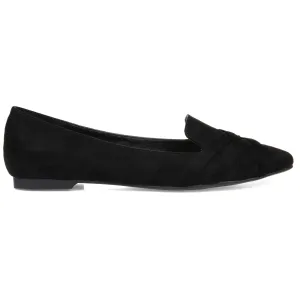 Journee Collection Womens Mindee Faux Suede Slip On Loafers Black 7 Medium (B,M)