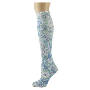 Kaleidoscope Blue Adult Knee Highs