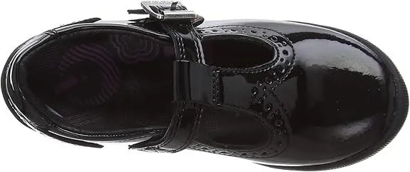 Kickers Girls Infants Bridie Brogue Patent School Shoes