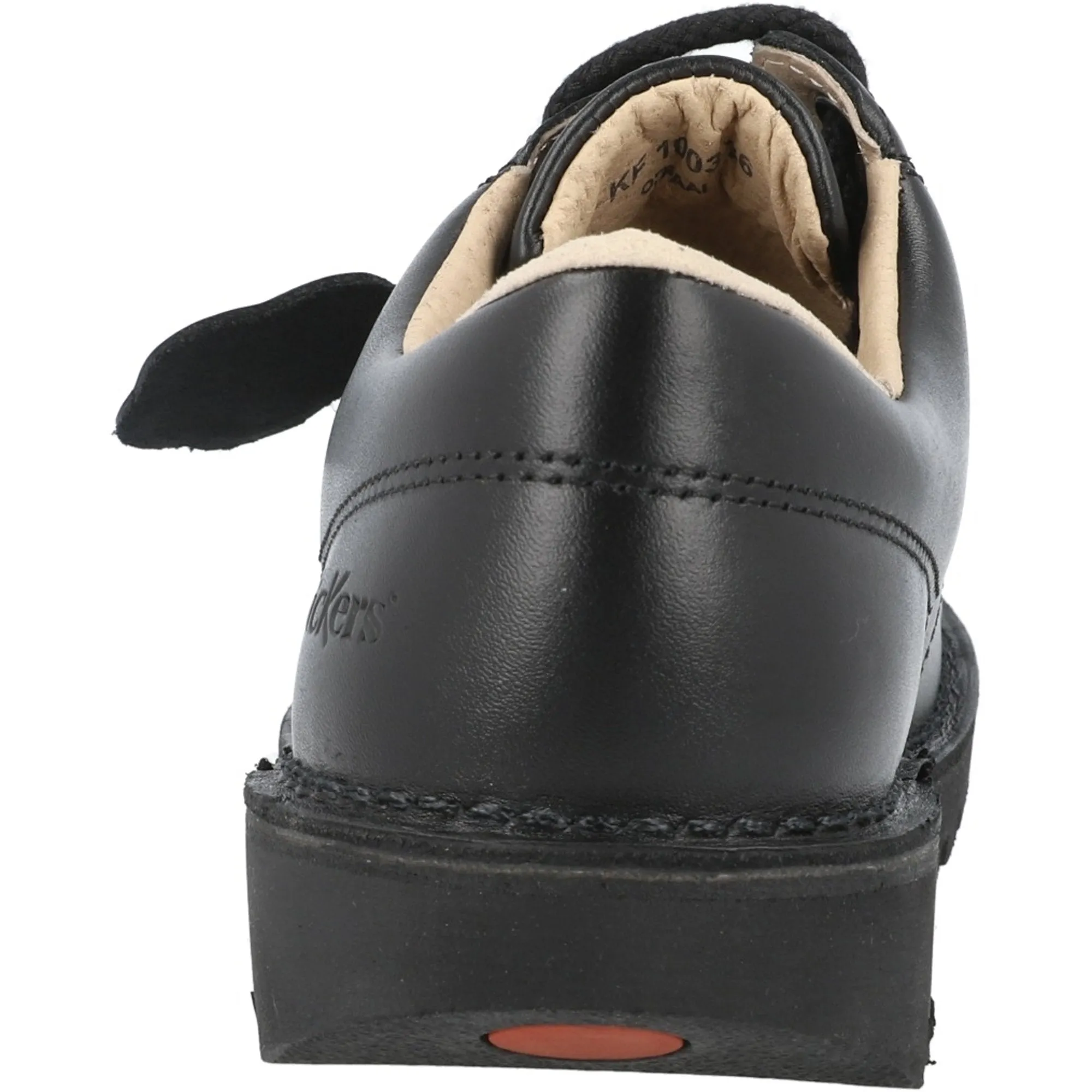 Kickers Kick Lo Black Leather School Shoes