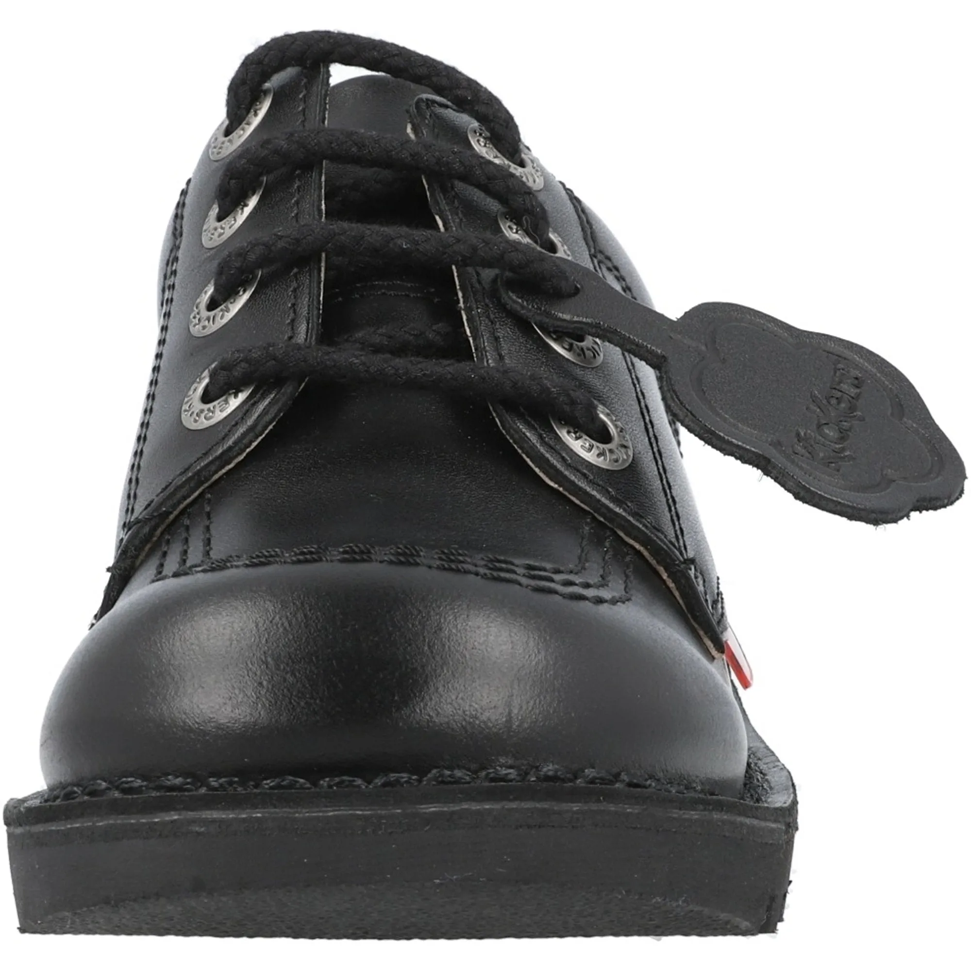 Kickers Kick Lo Black Leather School Shoes
