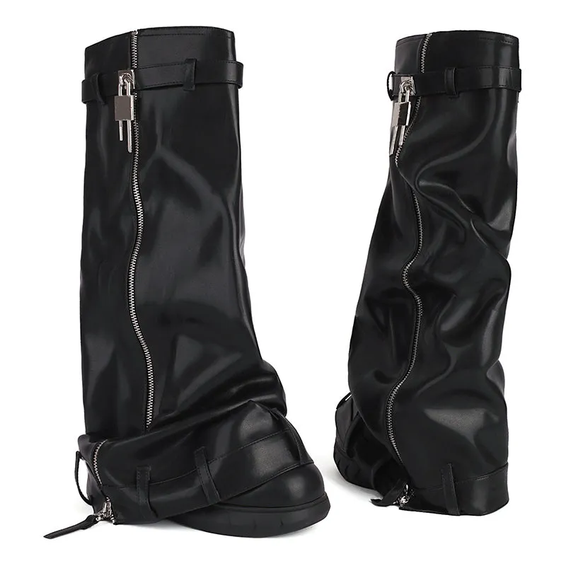 Knee high fashion matte pants boots