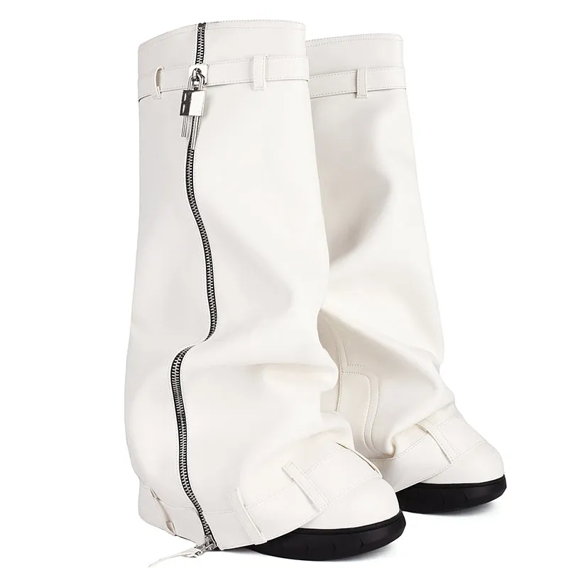 Knee high fashion matte pants boots