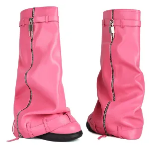 Knee high fashion matte pants boots