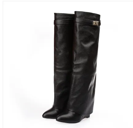 Knee-length Catwalk Fashion Women Boots Plus Size