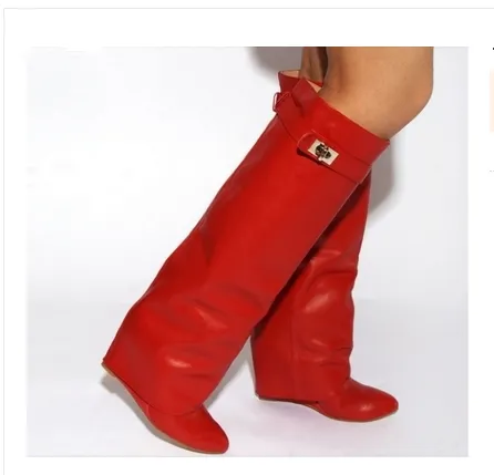 Knee-length Catwalk Fashion Women Boots Plus Size