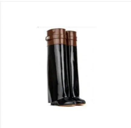Knee-length Catwalk Fashion Women Boots Plus Size